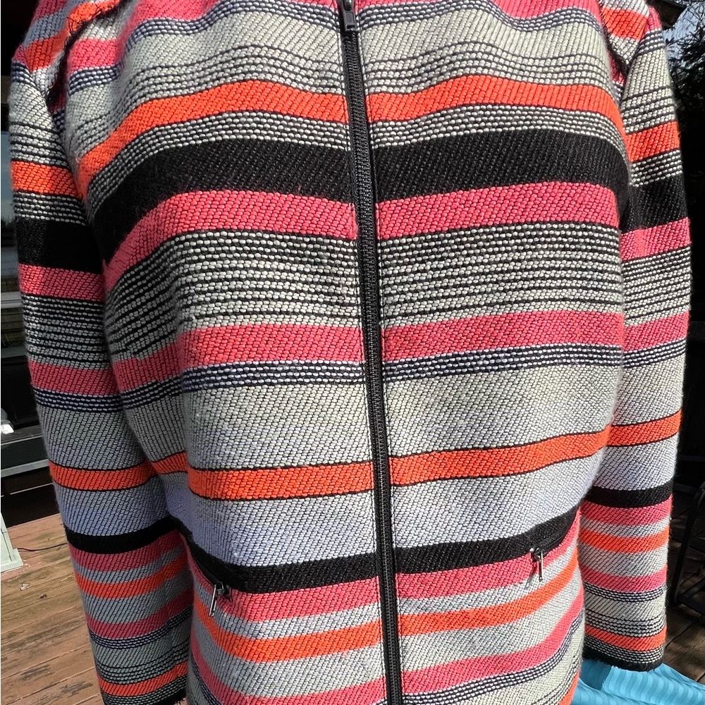Halogen (Nordstrom) Striped Zip-Up Jacket. Size M.